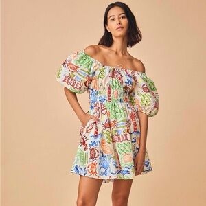 HUNTER BELL Drew Marine Print Mini Dress 🦀 🦞